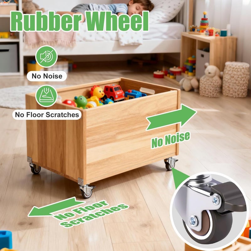 ZUOFANG 4Pcs 1.5" Swivel L-Bracket Caster Wheels, Small Heavy Duty Side Mount L-Shaped Plate Casters, Silent Rubber Wheels for Furniture, Cabinet, DIY Project, Capacity Lbs: 194Lbs (with 2 Brakes) - Image 5